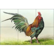 Ceramic Tile Mural Backsplash Brown Rooster Country Life Art MBA014   361947475450